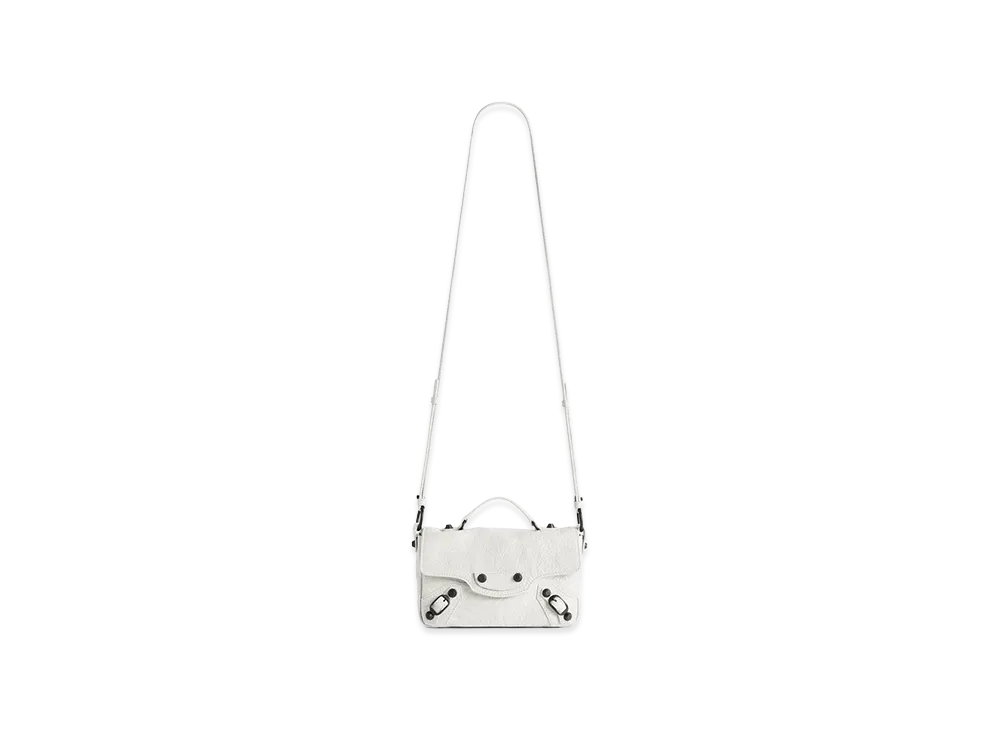 BALENCIAGA Women's Le City Flap Bag Nano "Optic White"