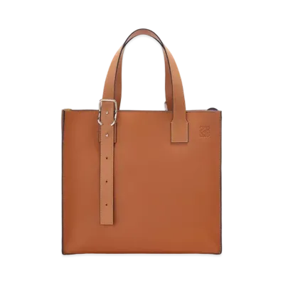 LOEWE Buckle Zip Tote In Soft Grained Calfskin "Tan"