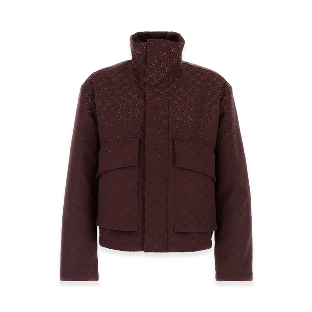 GUCCI GG Fabric Padded Jacket "Burgundy"