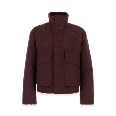 GUCCI GG Fabric Padded Jacket "Burgundy"
