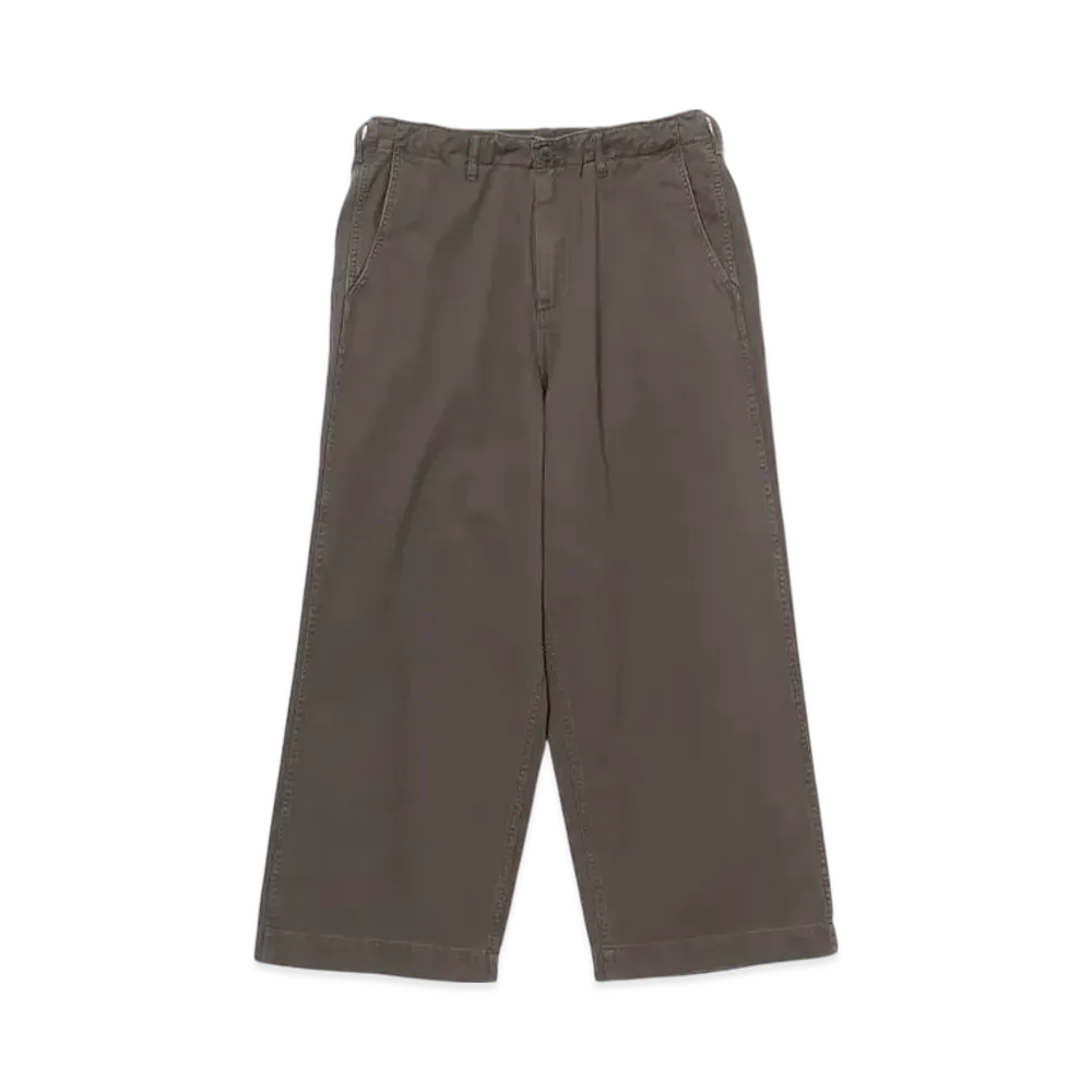 BEAMS 1940s Detail Wide Chino Pants "ChacoalGray"