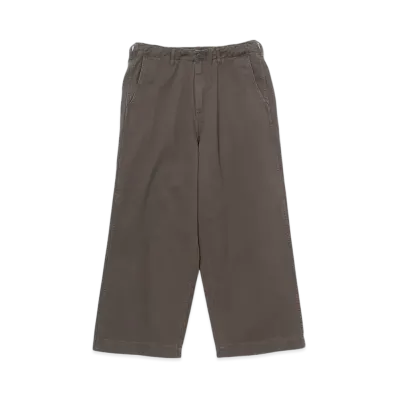 BEAMS 1940s Detail Wide Chino Pants "ChacoalGray"