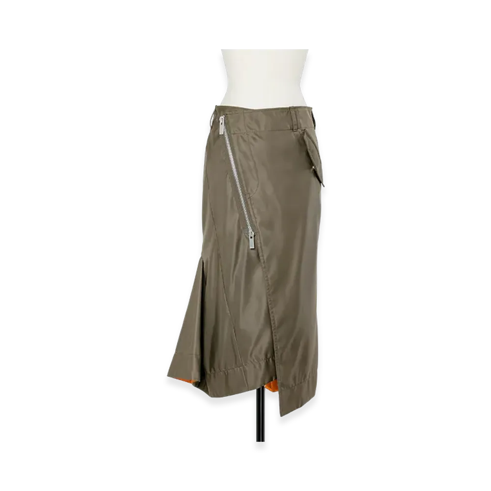sacai Nylon Twill Skirt "Dark Khaki"