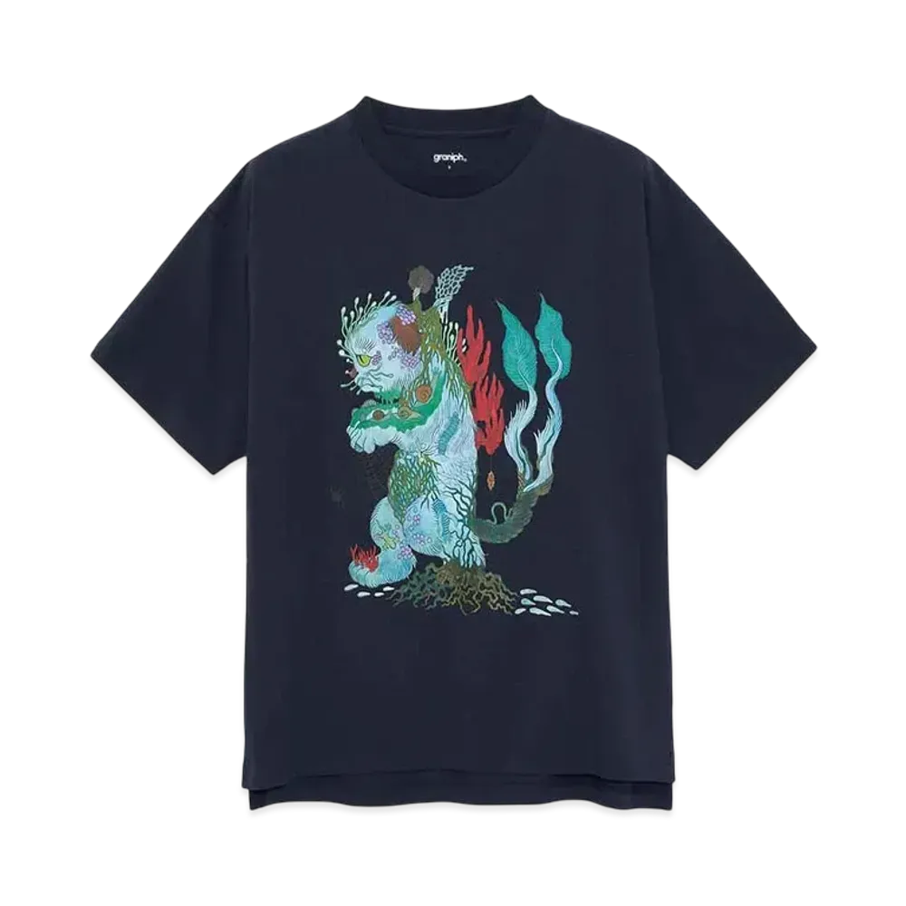 graniph x Ayako Ishiguro Wet Big Silhouette T-Shirt "Navy"