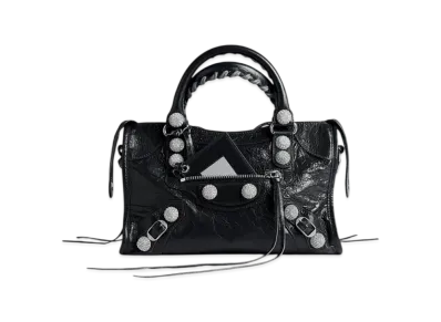 BALENCIAGA Le City Bag Small with Giant Studs and Rhinestones "Black"