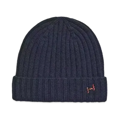 Hermes H Torsade Cuir Beanie "Marine"