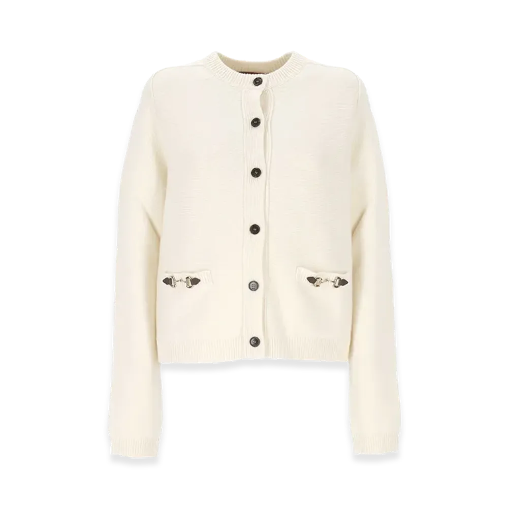 GUCCI Women's Wool Blend Cardigan "White"