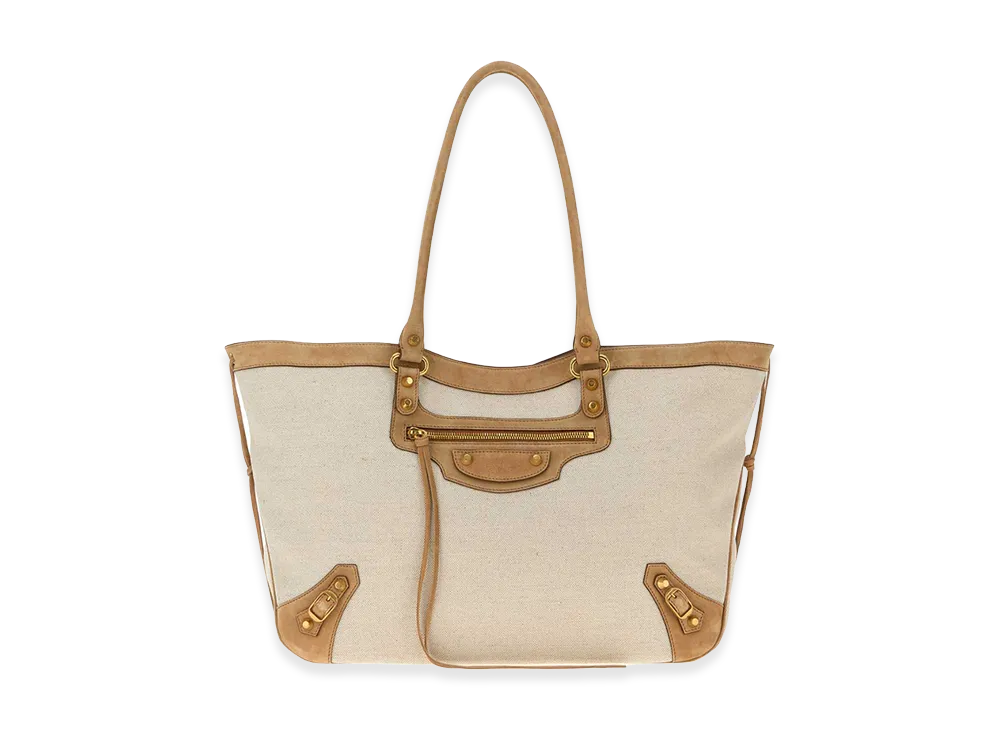 BALENCIAGA Women's Canvas Le City Shopping Bag "Sand Beige"