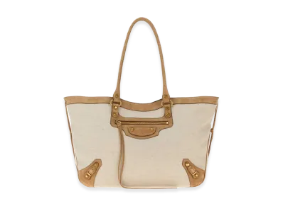 BALENCIAGA Women's Canvas Le City Shopping Bag "Sand Beige"