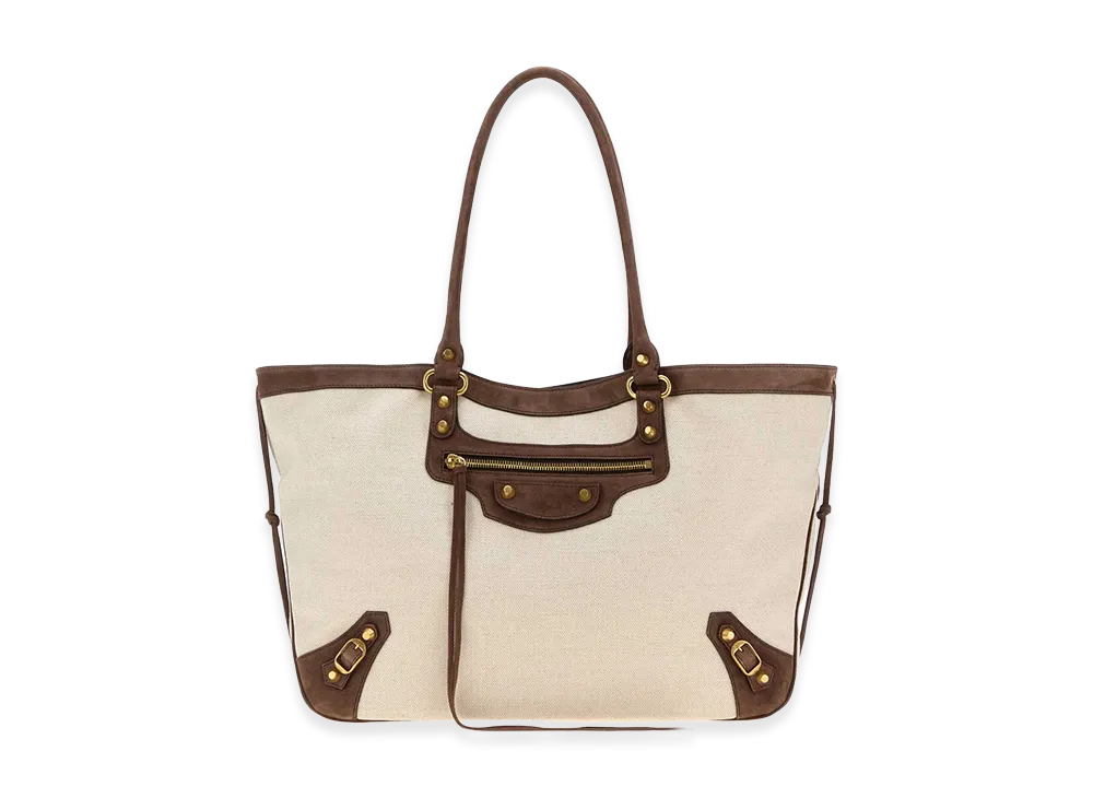 BALENCIAGA Women's Canvas Le City Shopping Bag "Sand Beige"