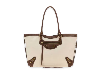 BALENCIAGA Women's Canvas Le City Shopping Bag "Sand Beige"