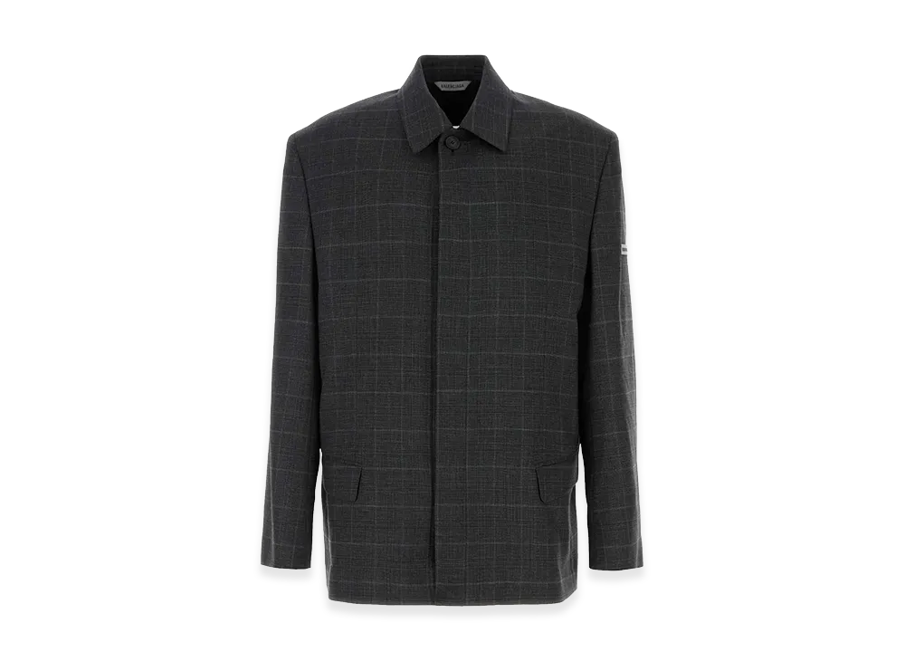BALENCIAGA Embroidered Wool Blazer "Gray"