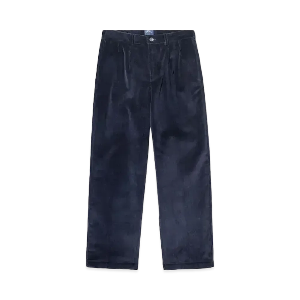 Noah Double-Pleat Corduroy Pants "Dark Navy"