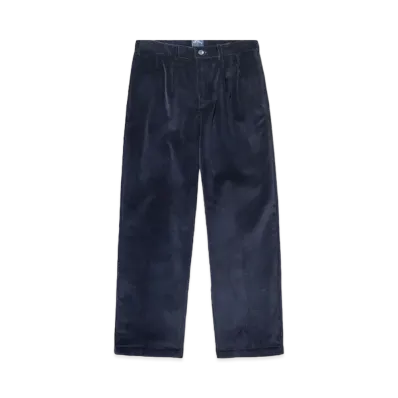 Noah Double-Pleat Corduroy Pants "Dark Navy"