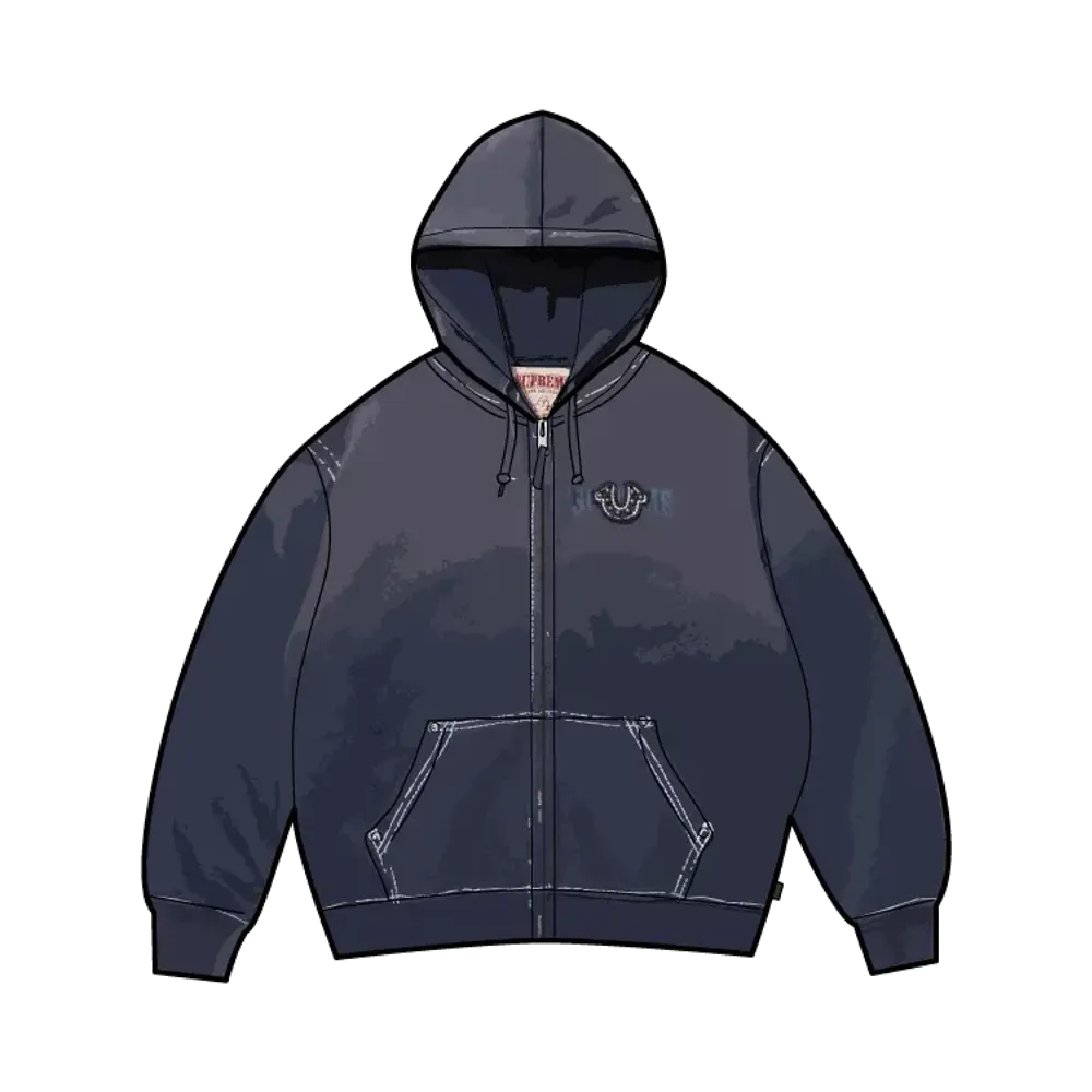 Supreme x True Religion Zip Up Hooded Sweatshirt "Navy"