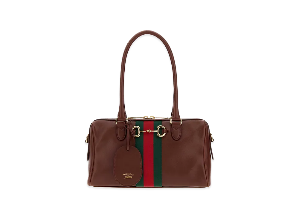GUCCI Women's Leather Medium Borsetto Handbag "Brown/Chocolate"