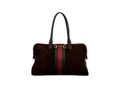 GUCCI Women's Suede Large Borsetto Shopping Bag "Brown"