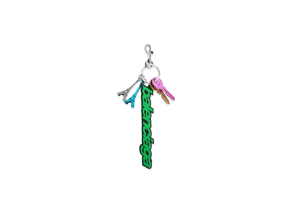 BALENCIAGA Women's Biker Balenciaga Charm/Keyring "Green/Black"