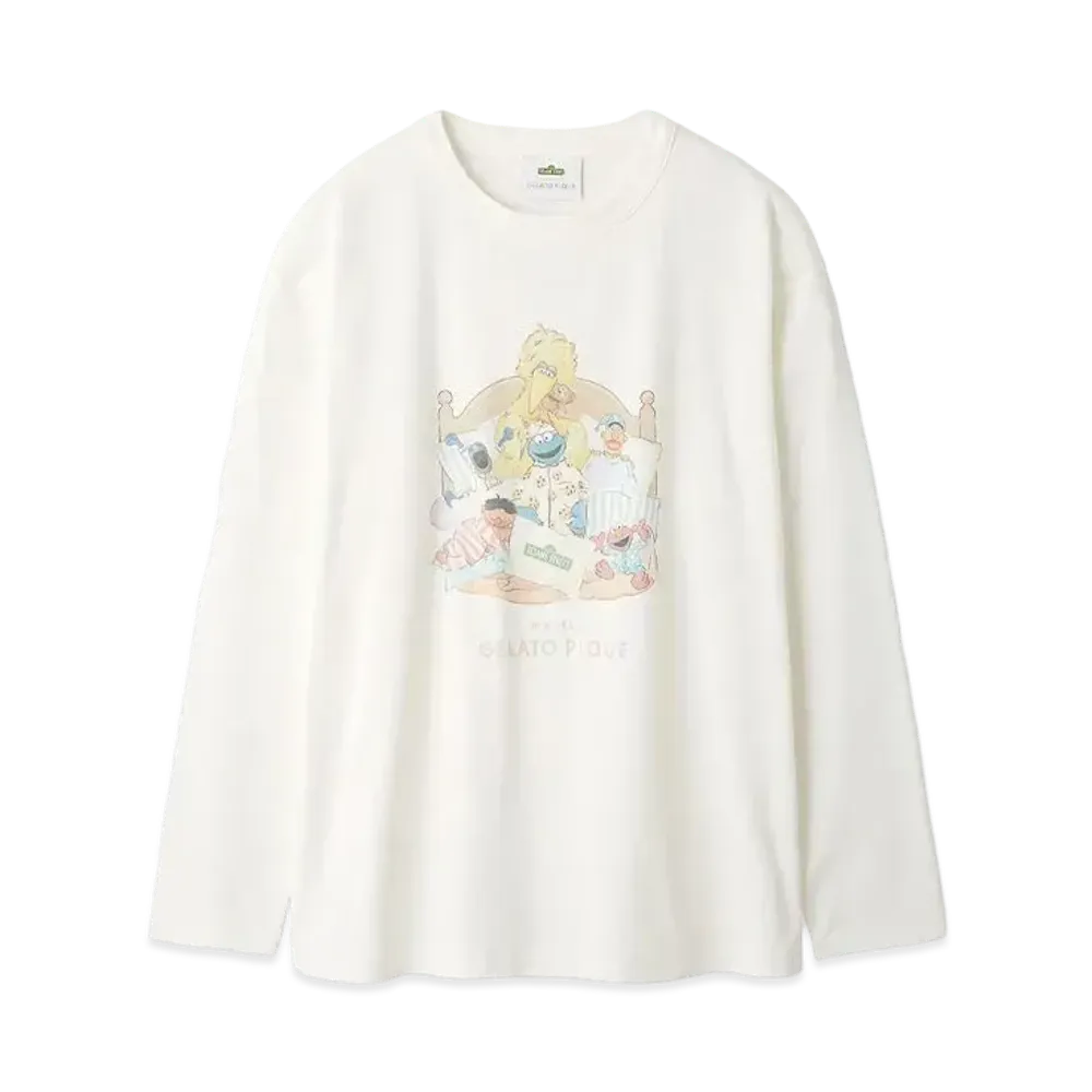 GELATO PIQUE x Sesame Street One Point Pullover (Unisex) "Off White"