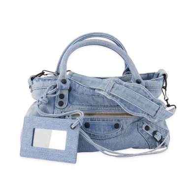 BALENCIAGA Women's Le City First Shoulder Bag Denim "Blue"