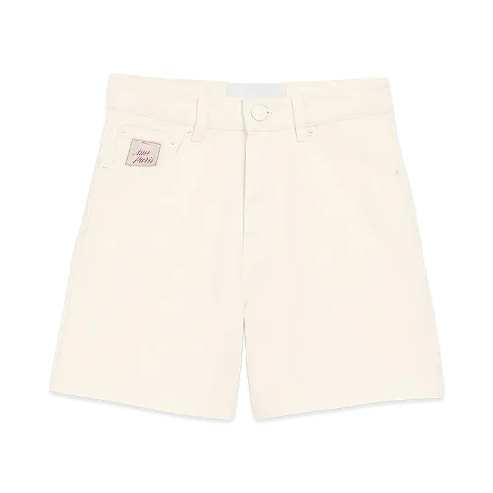 AMI PARIS Cotton Shorts With Ami Paris Heritage Label "White"