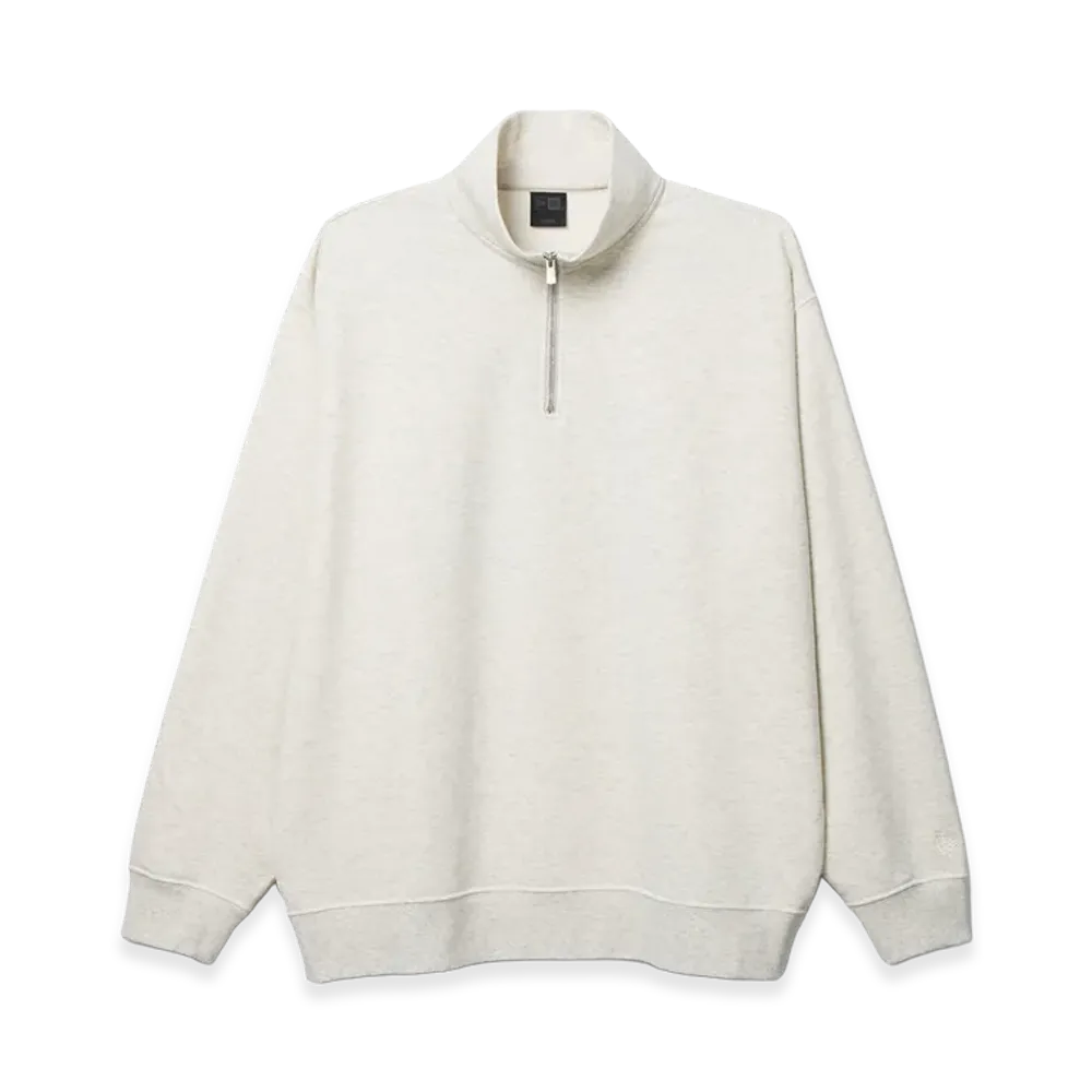 NEW ERA French Terry Sweat Half Zip Black Label SS26 "Oatmeal"