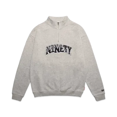 9090 Collage Logo Half-zip Sweat "Heather gray"