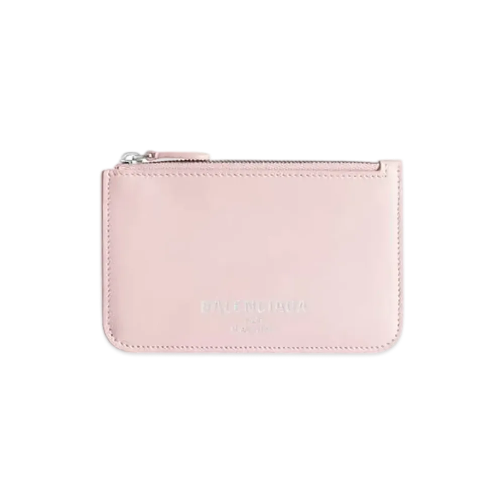 BALENCIAGA Cash 2.0 Long Coin & Card Holder "Suede Pink"