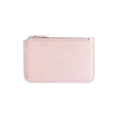 BALENCIAGA Cash 2.0 Long Coin & Card Holder "Suede Pink"