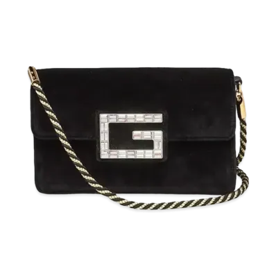 GUCCI Broadway Velvet Shoulder Bag "Black"