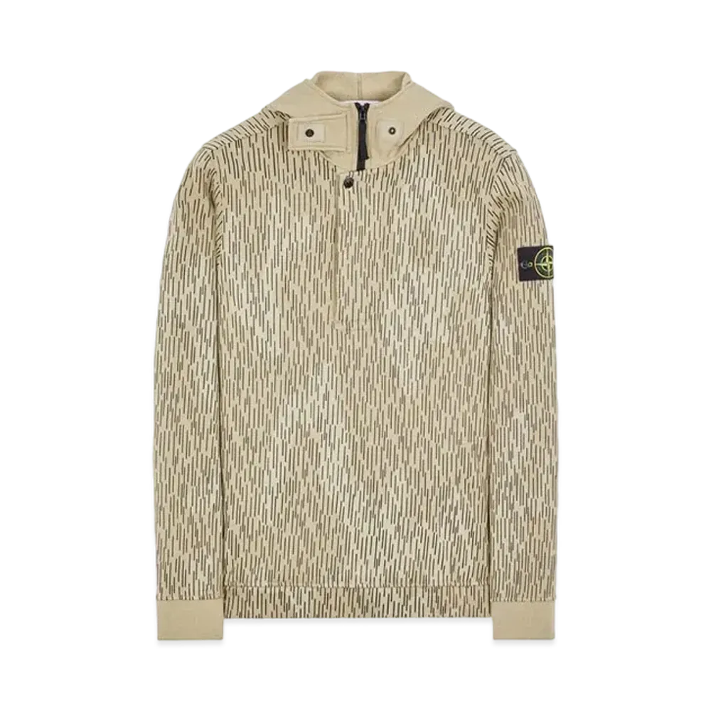 Stone Island 653E3 COTTON FLEECE 'RAIN CAMO' PRINT "Ibory"