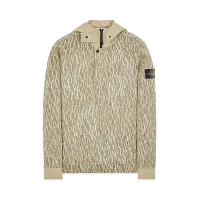 Stone Island 653E3 COTTON FLEECE 'RAIN CAMO' PRINT "Ibory"