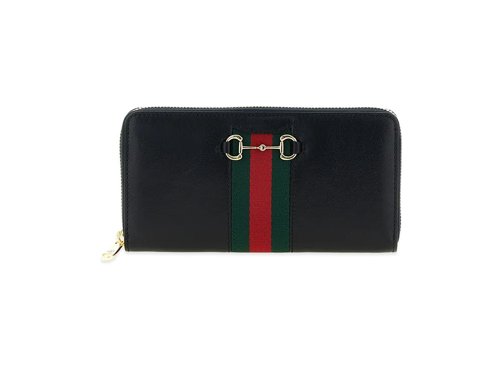 GUCCI Women's 'Gucci Horsebit Web' Wallet "Black"