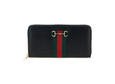 GUCCI Women's 'Gucci Horsebit Web' Wallet "Black"