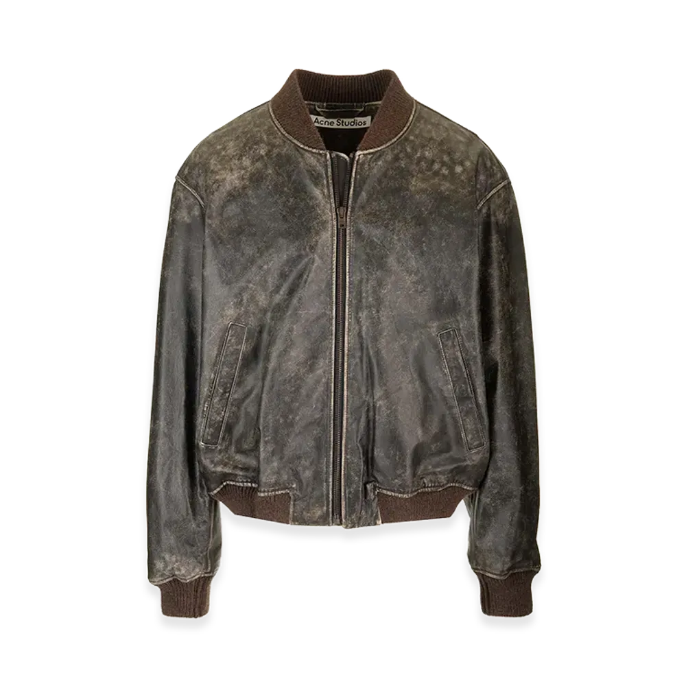 Acne Studios Leather Bomber Jacket "Black"