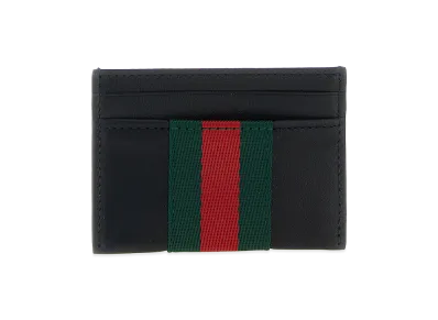 GUCCI 'Web Trademark' Card Holder "Black"