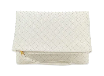 Bottega Veneta Women's Leather Giornale Clutch "White"