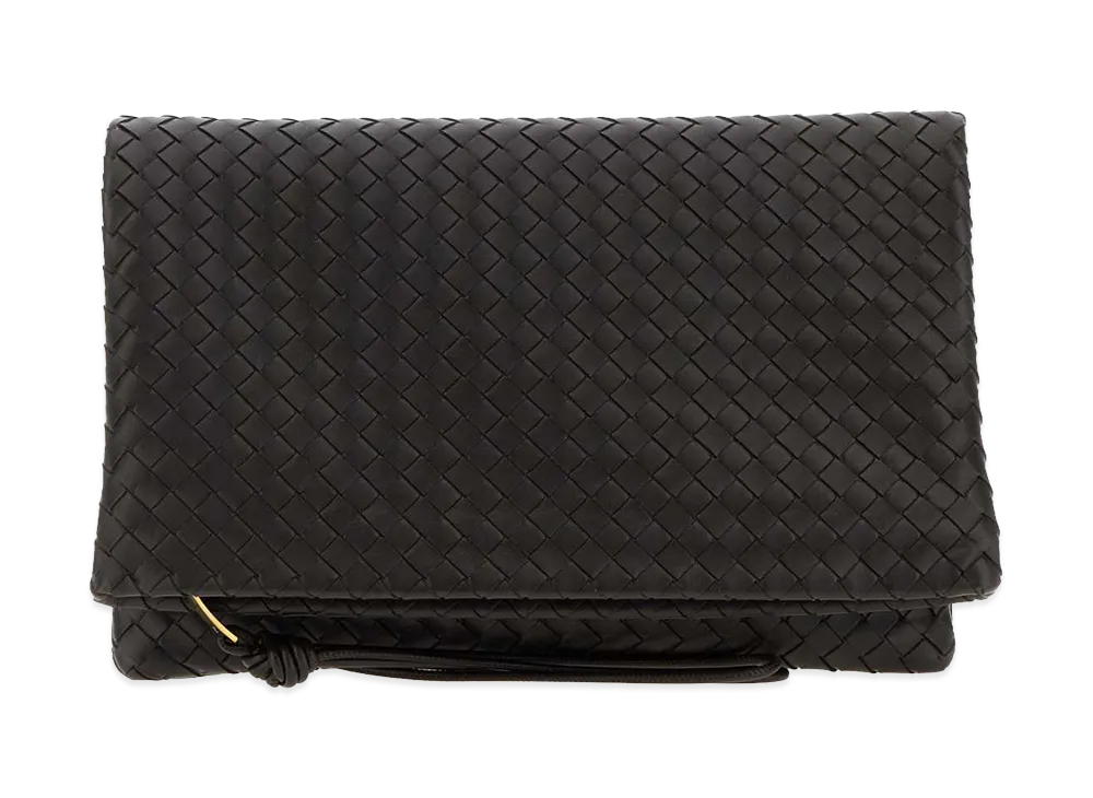 Bottega Veneta Women's Leather Giornale Clutch "Dark Brown"