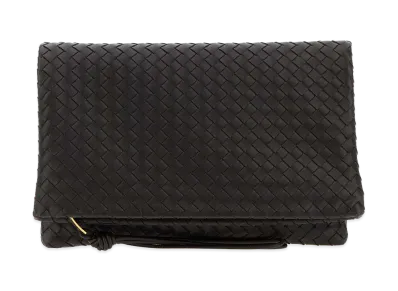 Bottega Veneta Women's Leather Giornale Clutch "Dark Brown"