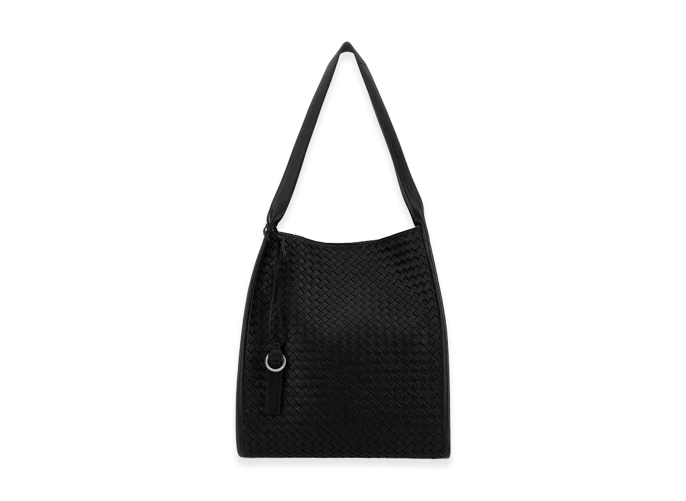 Bottega Veneta Leather Corriere Shopping Bag "Black"