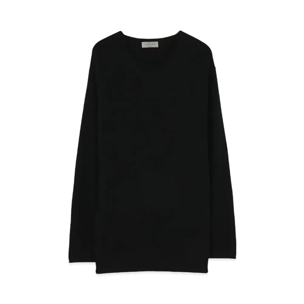 Yohji Yamamoto Pour Homme 12G CASHMERE ROUND NECK LONG SLEEVES "Black"