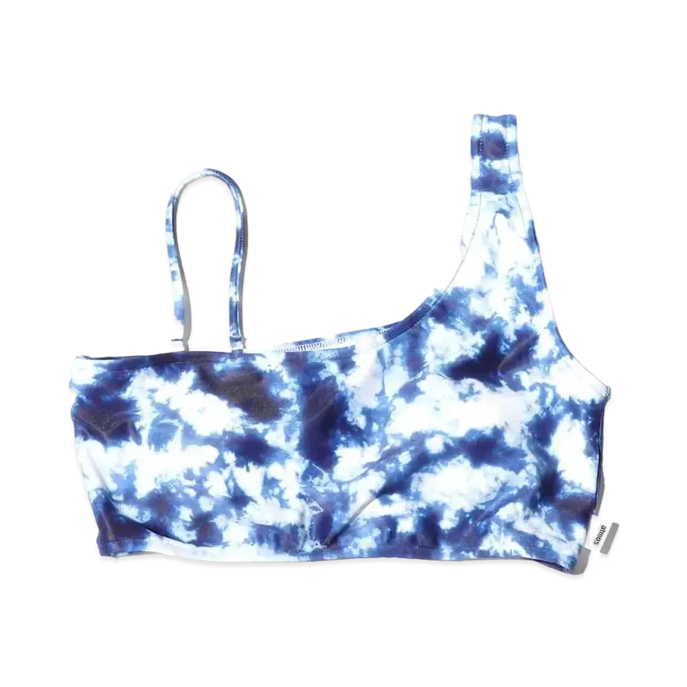 atmos pink Tie Dye Pattern One Shoulder Bra Top "Blue"