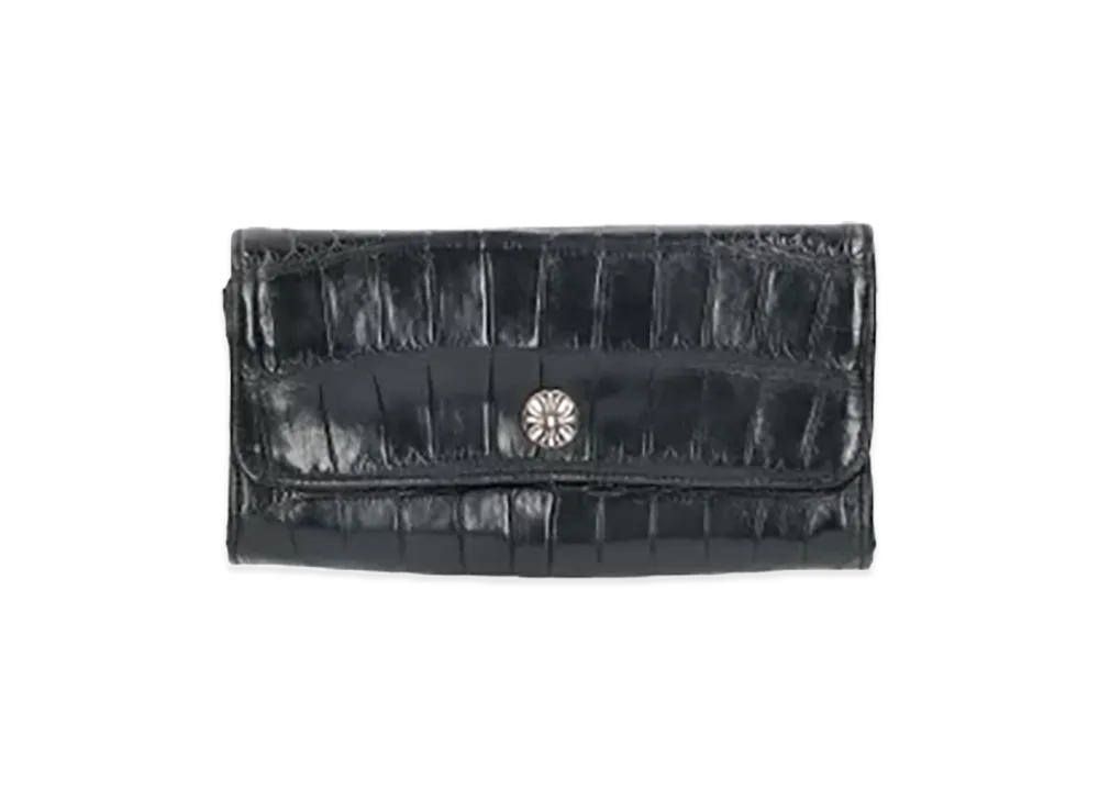 Chrome Hearts Judie Alligator Cross Button Alligator Leather Wallet "Black/Silver"