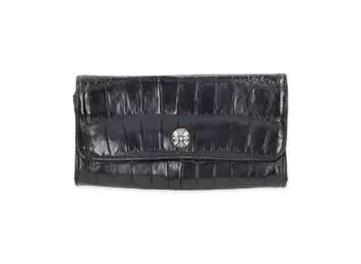 Chrome Hearts Judie Alligator Cross Button Alligator Leather Wallet "Black/Silver"