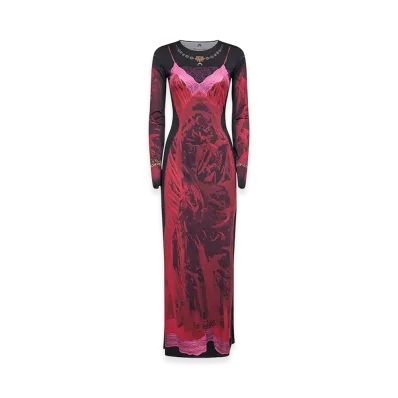 Marine Serre Women's "Wet Nuisette" Midi Dress "Red"