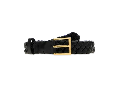 Bottega Veneta Women's Leather Solo Belt "Black"