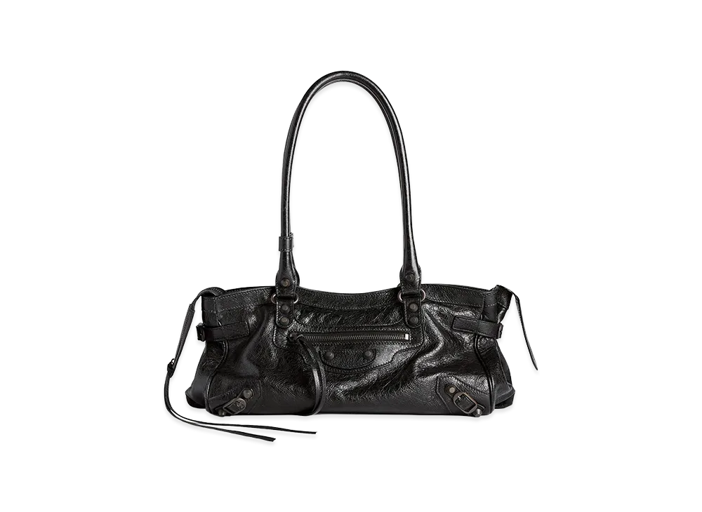 BALENCIAGA Women's "Le City East West" Large Shoulder Bag "Black"