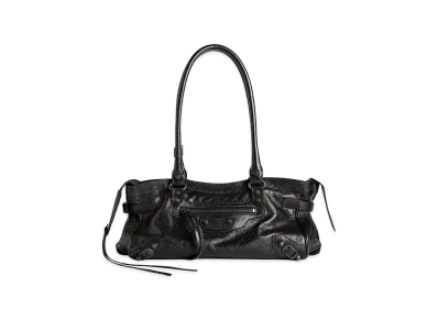 BALENCIAGA Women's "Le City East West" Large Shoulder Bag "Black"