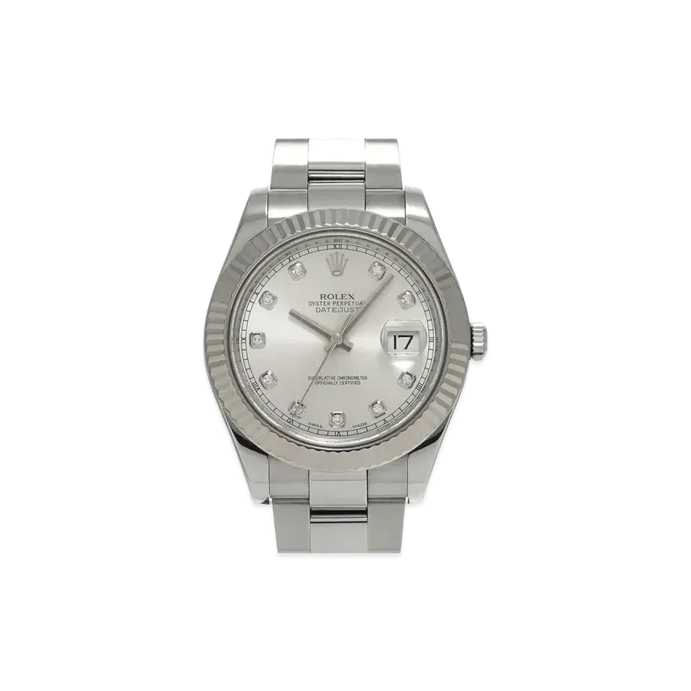 ROLEX Datejust II 10P Diamonds "Silver/Stainless Steel/White Gold"