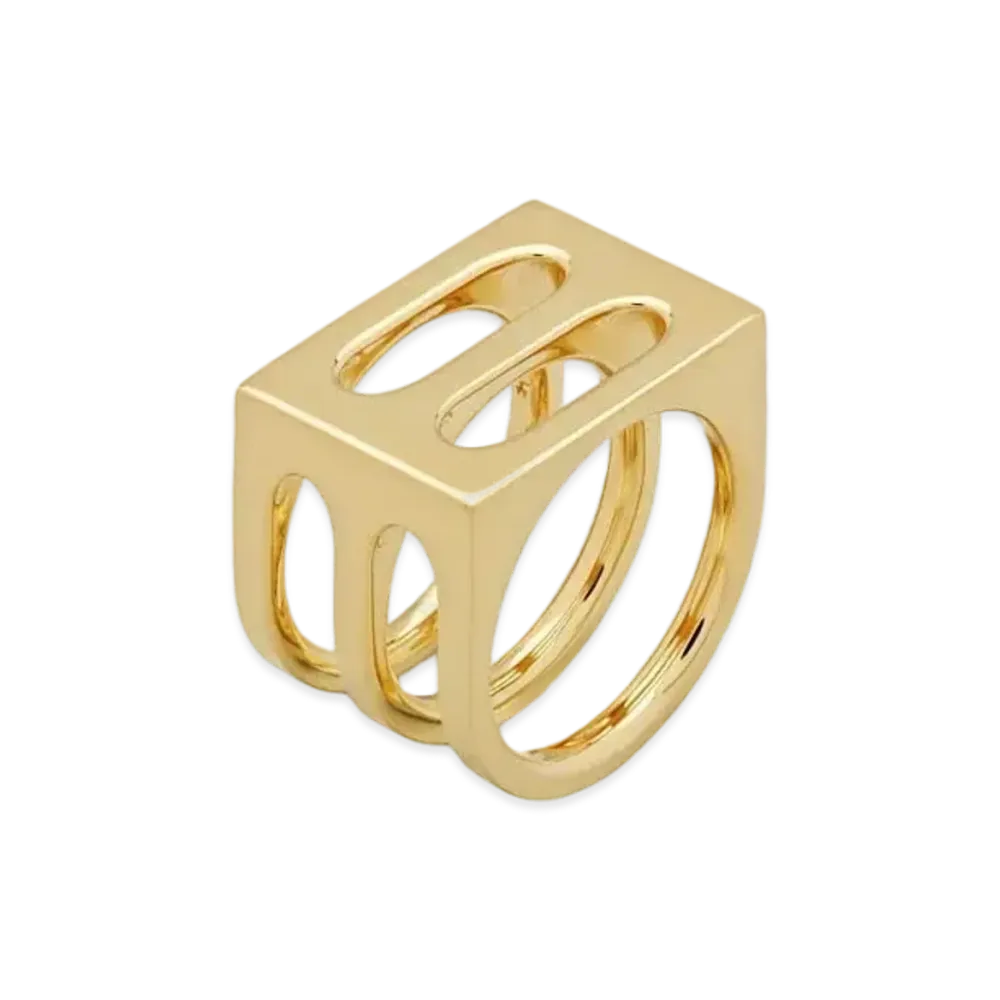 TOMWOOD Cage Ring Double "Gold"